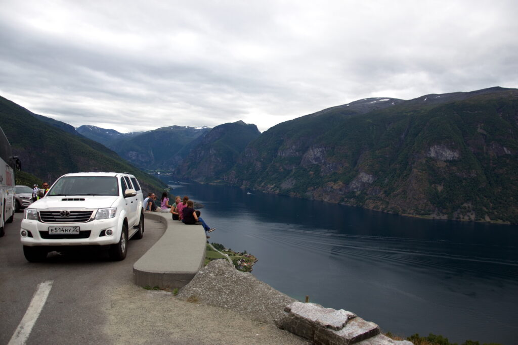 car and fjord