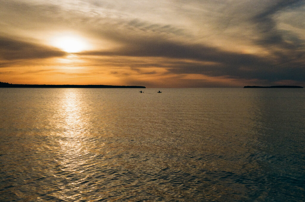 sunset lake kayakers
